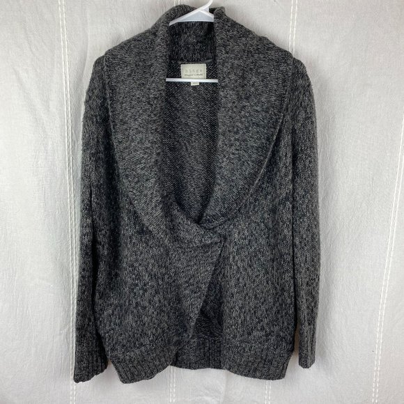 HINGE Knit Shawl Collar Oversized Cardigan Gray Marled Single Button Small - Picture 1 of 10